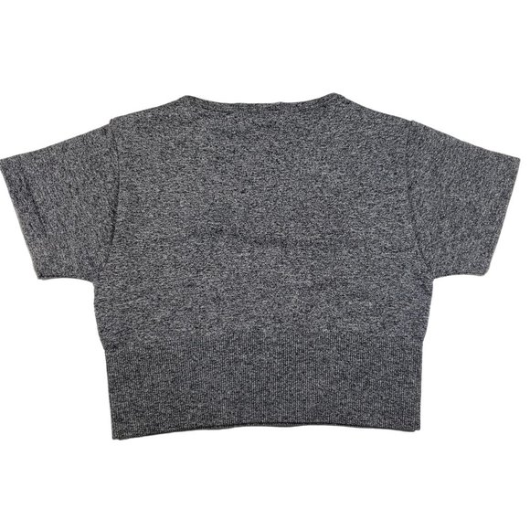 Women's Small Charlotte Russe Grey Crop Top Short Sleeve Grey NEW - Picture 2 of 4